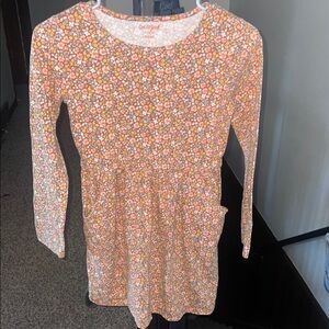 Cat & Jack Floral Kids Dress - Orange and Browns